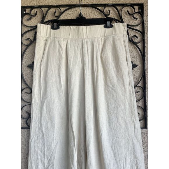 Torrid Crop Pull On Wide Leg Stretch Linen Blend Pant Size 00/M-L - Khaki - Picture 4 of 10